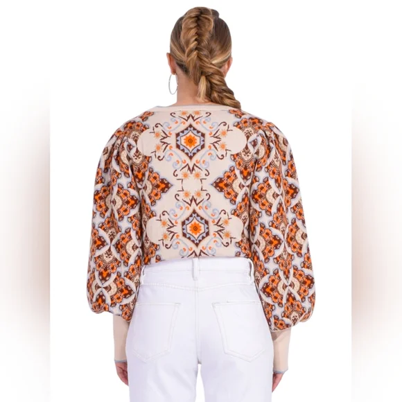 Cara Cara Esme Top in Turtledove Vintage Paisley - Picture 2 of 6